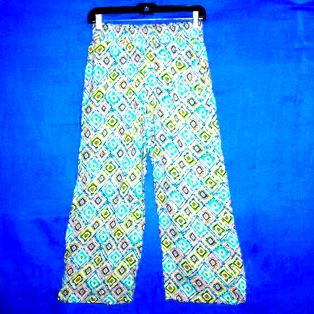 Chances R Multi-Color Geometric Print Palazzo Pants M - Picture 4 of 7